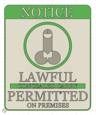 Lawful Concealed Carry Sign