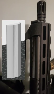 Printable Picatinny Rail Cover (9-slot)