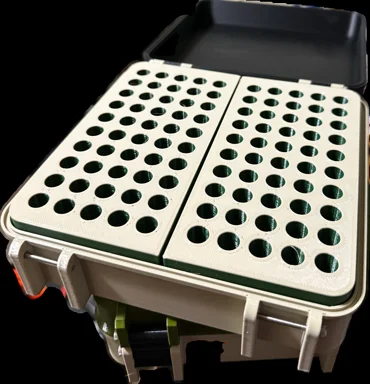 Modular 100rnd ammo box for 223/5.56, 9mm, and others.