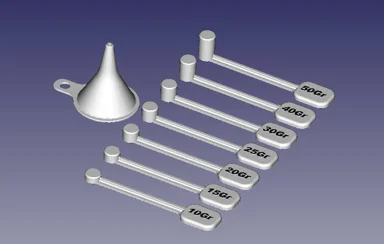 BCAM-WS-BPD-1-A Black Powder Dippers and Funnel